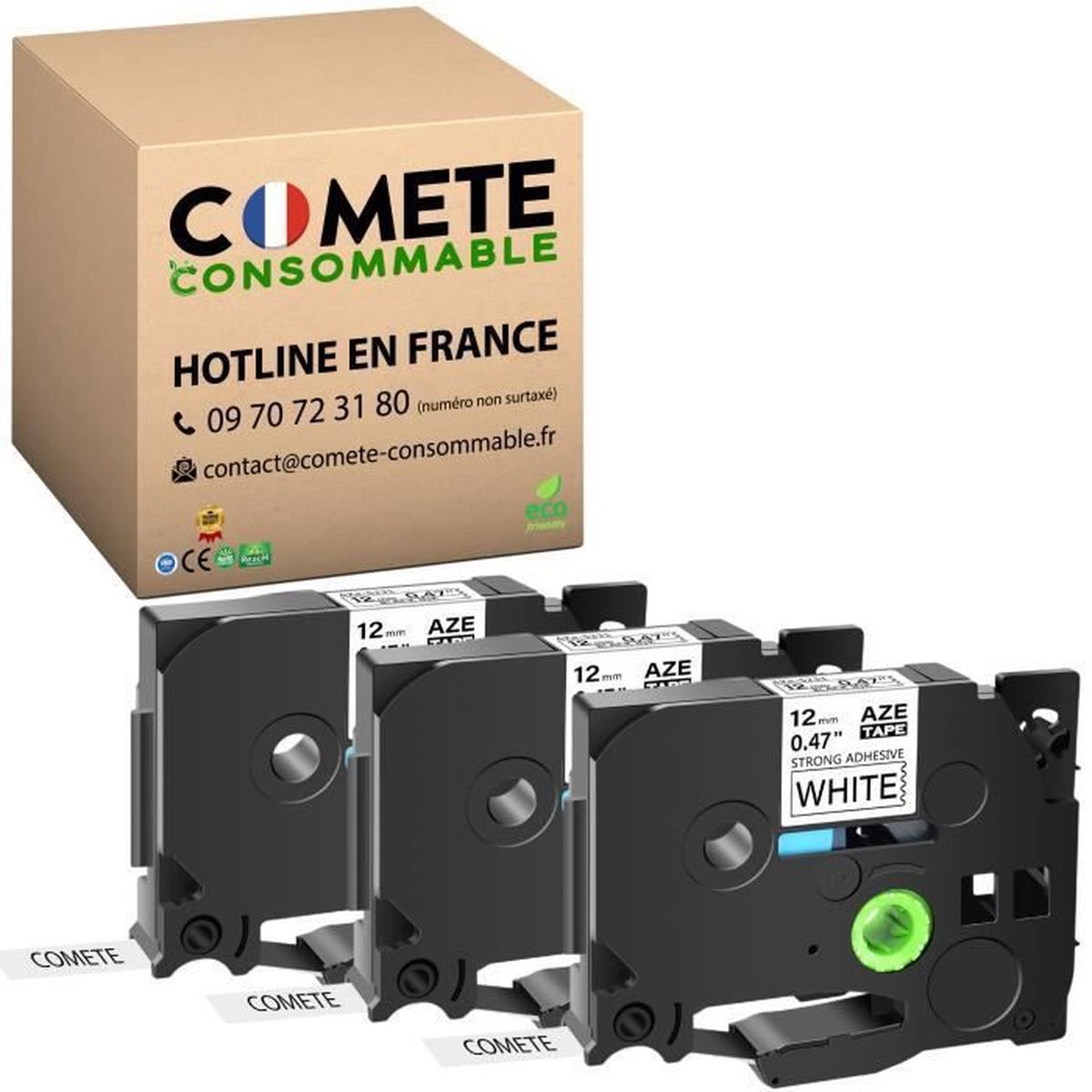Noir sur Blanc 12mm x 8m 3x TZe-231 TZ-231 Ruban pour Etiqueteuse Compatible avec Brother P-Touch PT-1000 P700 2430 GL-H105 GL-200 PT-1080 PTE-550WVP PT-P700 PT-1010 PT-1090 PT-1250 