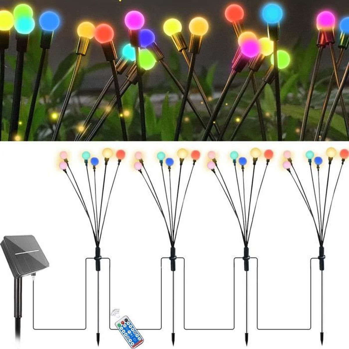 Lot De 4 Lampes Solaires Extérieures 