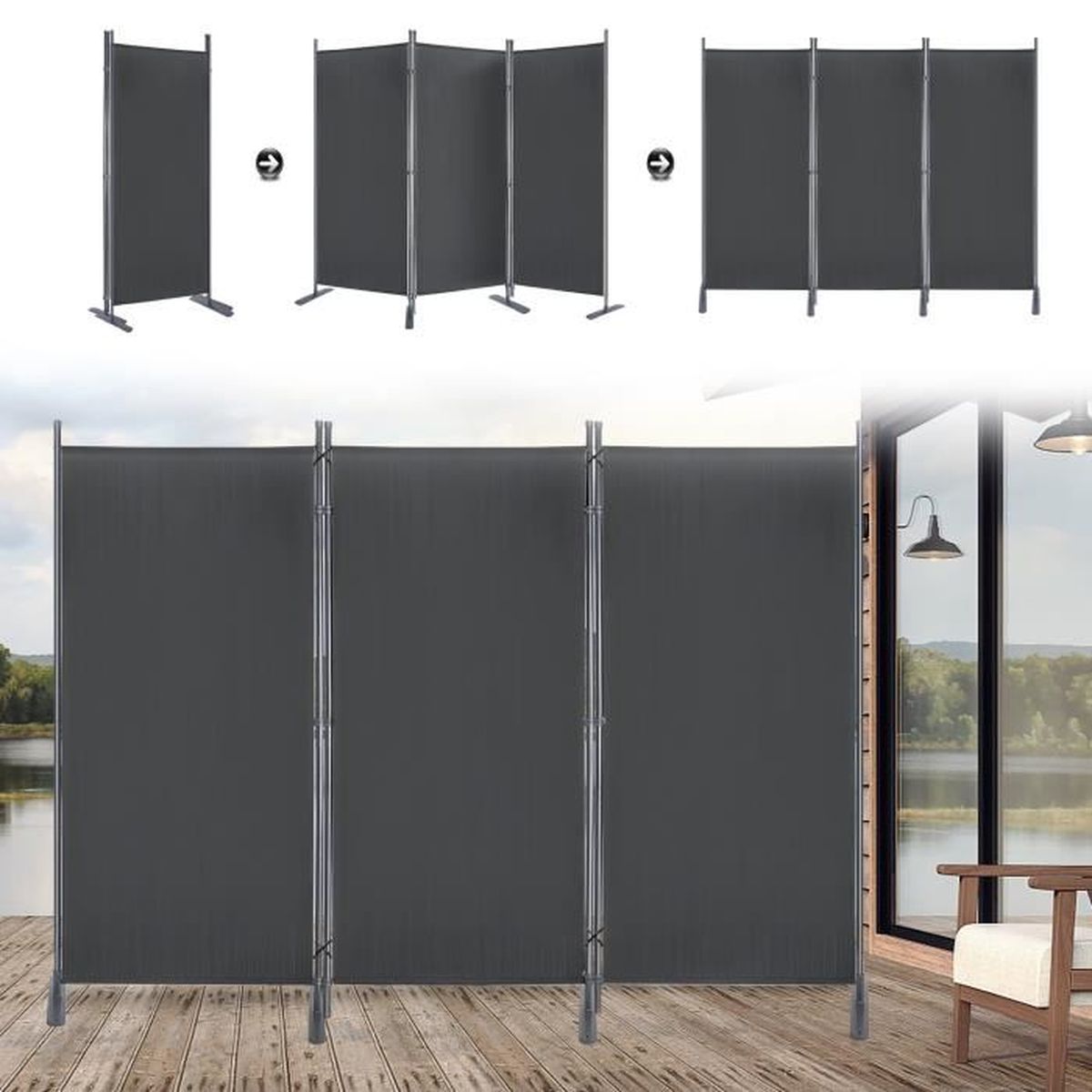 Windscreen4less Clôture D'écran De Confidentialité Robuste De Couleur Beige Avec Rayures Blanches 6 Pi X 50 Illets En Laiton Garantie 3 Ans 150 G M Taille