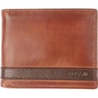 Maroquinerie FOSSIL - Petite maroquinerie MARRON - Cuir de vachette et textile - Dimensions 11,5 cm x 9,5 cm