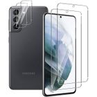 NOBRAND Pour Samsung Galaxy S21 FE 6.41" [2 pièces] Film de protection Verre Trempé anti choc +2x Caméra Arrière Verre Trempé Protecteur