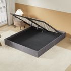 NOVEMBER Lit Coffre avec sommier 120 x 190 cm, Lattes en Bois, Grand Espace de Rangement sous Le lit. Tissu Gris