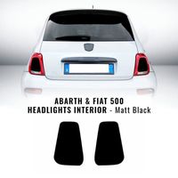 Autocollants Stickers Intérieurs Phares Abarth et Fiat 500, Noir Mat, Droite et Gauche