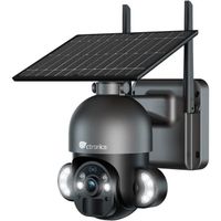 Ctronics 4MP Caméra Surveillance WiFi Solaire Extérieur sans Fil PTZ Batterie 10000mAh Vision Nocturne Couleur Détection Humaine