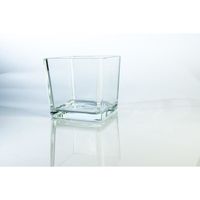 Vase - photophore en verre carré KIM, transparent, 13 x 13 x 12,5 cm - Petit pot de fleurs - INNA Glas