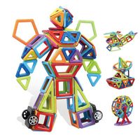 Stars® Blocs Construction Magnétiques 109 Pièces Jeux de Construction Magnetique Colorée Idéal Cadeau pour Bébé à Partir de 3 Ans