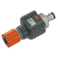 GARDENA Aquamètre - Contrôle de consommation d'eau - Accessoire pour tuyau d'arrosage - Gris et orange - 8188-20