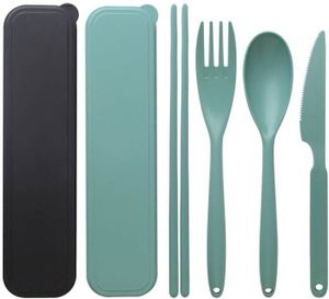 Set De Couverts En Inox Réutilisable Avec étui – Fourchette, Couteau, Cuillère – Écologique Et Pratique à Emporter