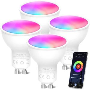 AMPOULE INTELLIGENTE AMPOULE INTELLIGENTE Ampoule GU10 Connectée,Ampoule Wifi Compatible avec Alexa,Google Home, 5W RGB+CW Blanc Froid Chaud,Multicolor