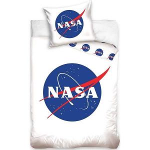 Housse De Couette Nasa 220x240 Cm - 100% Coton Doux - Bleu - Literie Neuve