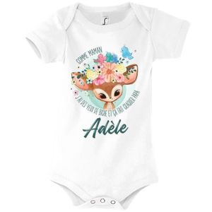 BODY Adèle | Body bébé prénom fille | Comme Maman yeux de biche | Vêtement bébé adorable pour nouv 3-6-mois