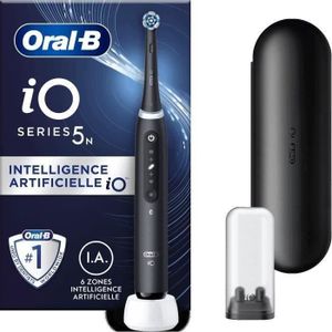 BROSSE A DENTS ÉLEC Brosse à dents électrique ORAL-B iO5 connectée - noir - Bluetooth, 1 brossette et 1 étui de voyage
