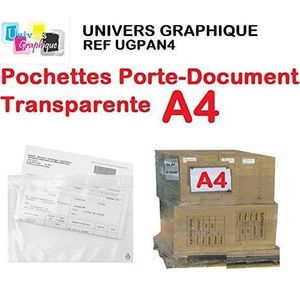 Lot de 100 - Pochette A5 porte-documents adhésives transparente - Pochette  d’Expédition neutre sans impression autocollante pour pou