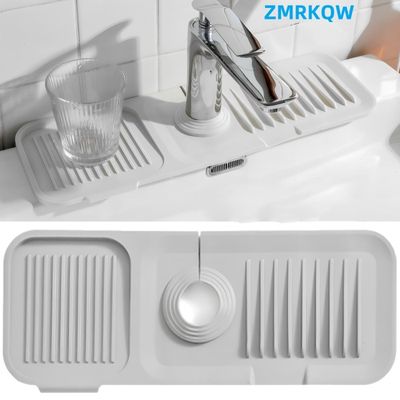 Tampon D'Égouttage De Robinet En Silicone - Tapis De Protection Anti-Éclaboussures Multifonction (Blanc)