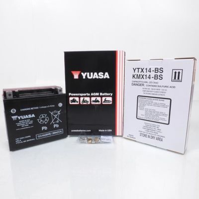 Batterie Moto Yuasa YTX14-BS - 12V 12Ah - Sans Entretien | Compatible Harley Davidson V-ROD 2002-2006