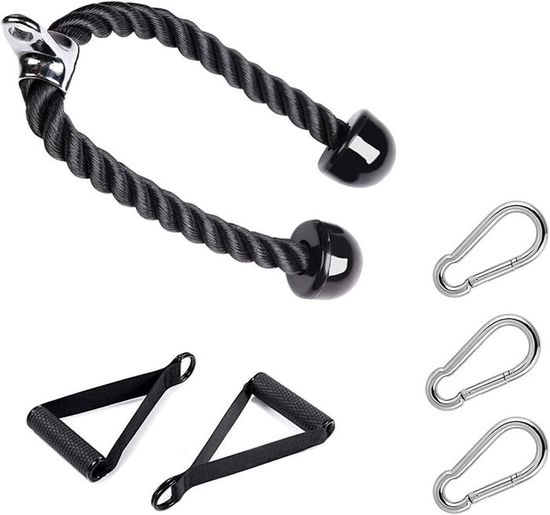 Cndiyald Corde De Traction Pour Triceps En Nylon Tressé Avec Connecteur