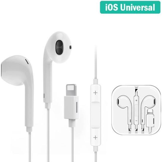 100PC Ecouteurs pour iPhone X / 7 / 8 / Plus, Ecouteurs compatibles Microphone intégré Ecouteurs stéréo Avec interface de charge