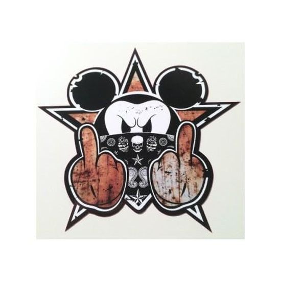 Taille Bearn Mickey Fuck Logo 1934 Autocollant adh/ésif Sticker 4 cm