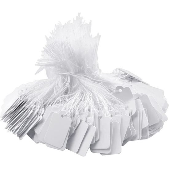Lot De 200 étiquettes Cadeaux Kraft Vierges - Avec Ficelle De Jute - Dimensions 12x6 Cm - Pour Vêtements, Artisanat, Boutique