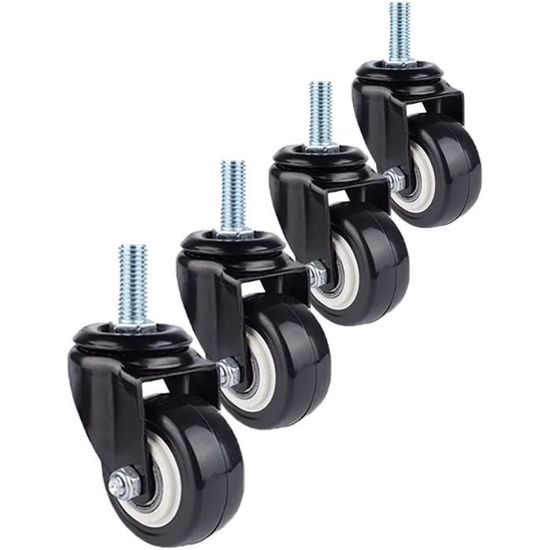 Roulette Pivotante 360° 75mm M10 - Pour Meubles Lourds, Usage Intérieur/extérieur - Neuf
