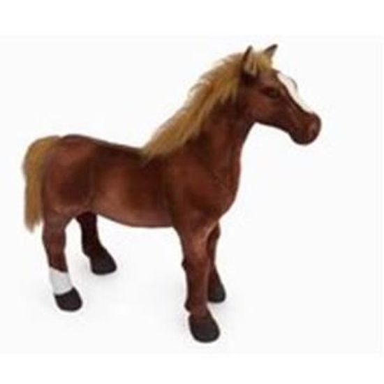 Peluche cheval geant realiste 4 pattes 78 cm Cdiscount Jeux Jouets