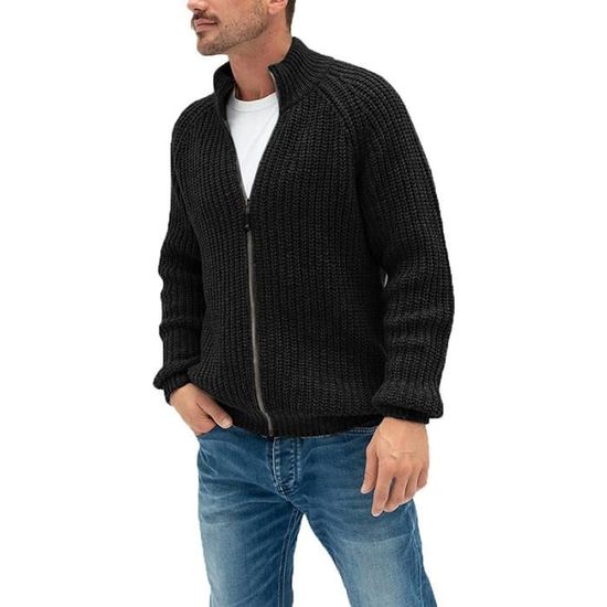 Solid SDTristian Cardigan Maille Fine Homme - Col Montant Zippé Mélange Coton Regular Fit