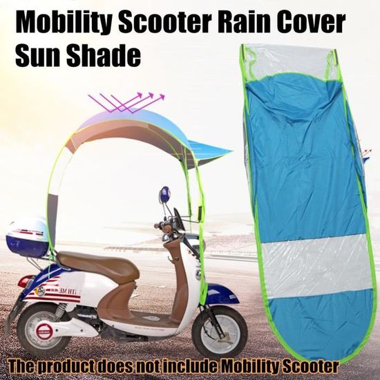 Bleu Mobilité Électrique Scooter Moto Pare Soleil Ombre Couverture Parapluie