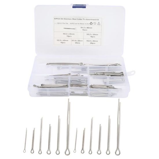 Goupilles Fendues en Acier Inoxydable Goupille de Retenue Assortiment