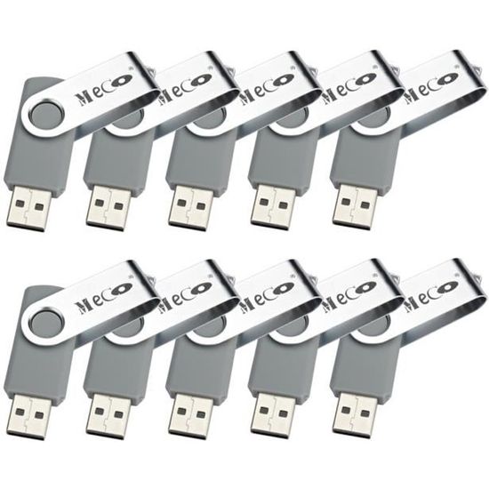 MECO 10PCS 1GB 1GO CLÉ USB 2.0 Mémoire Flash Drive Stockage U Disk Pliable Gris