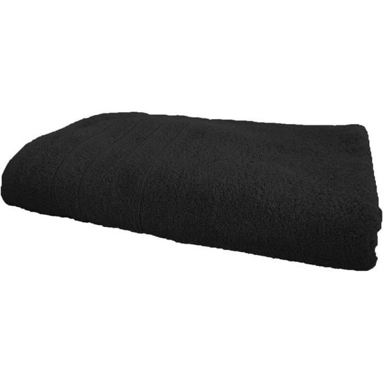 Serviettes De Douche Belle Arti En Coton éponge Premium — 50 X 100 Cm, Noir, Brodé Doré, Ultra-doux