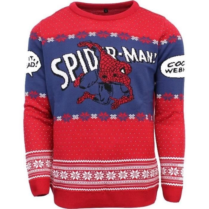 Pull de Noël Spider-Man : Cool it Webhead - Rouge & Bleu