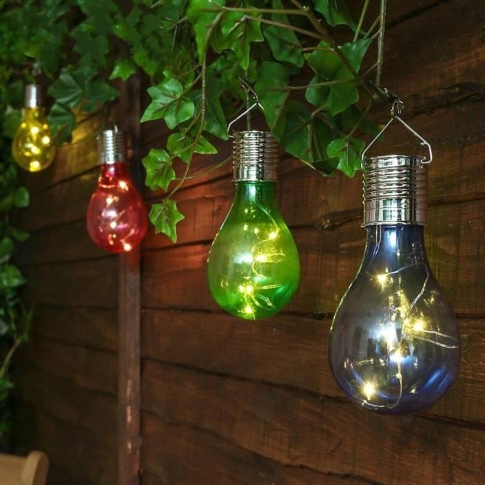 Lampe solaire Ampoule solaire 5 LED étanche solaire extérieur jardin