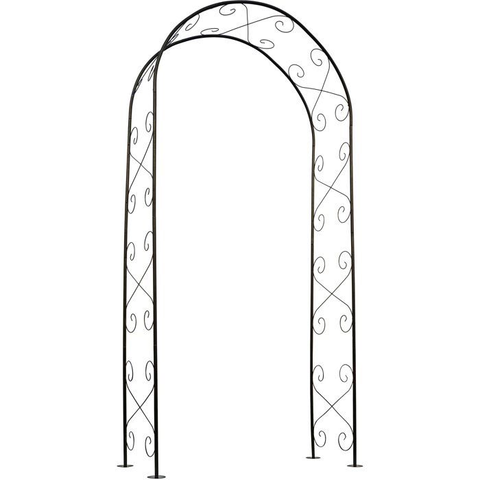 Nature Pergola arche décor volutes en acier galvanisé