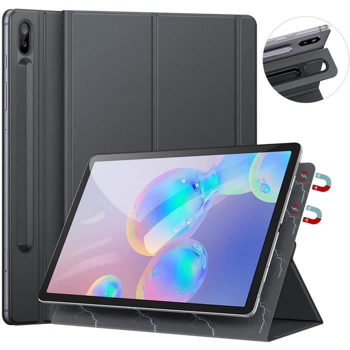 Coque pour Samsung Galaxy Tab S6 2019, Coque Magnétique Puissante Fine et Léger, Supporte La Fonction Auto Réveil/Sommeil ave18606