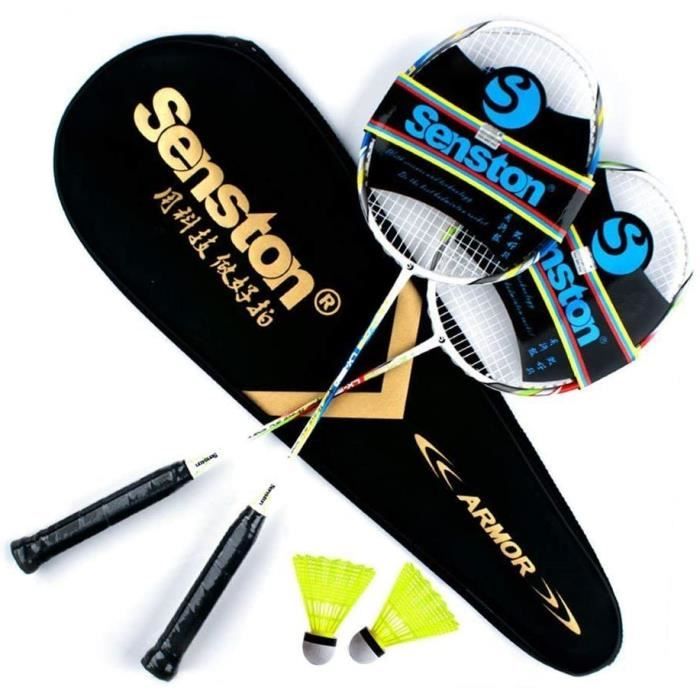 Senston Graphite Shaft Raquette de Badminton, Badminton Racket Set, comme Le Badminton Sac, Lot de 2