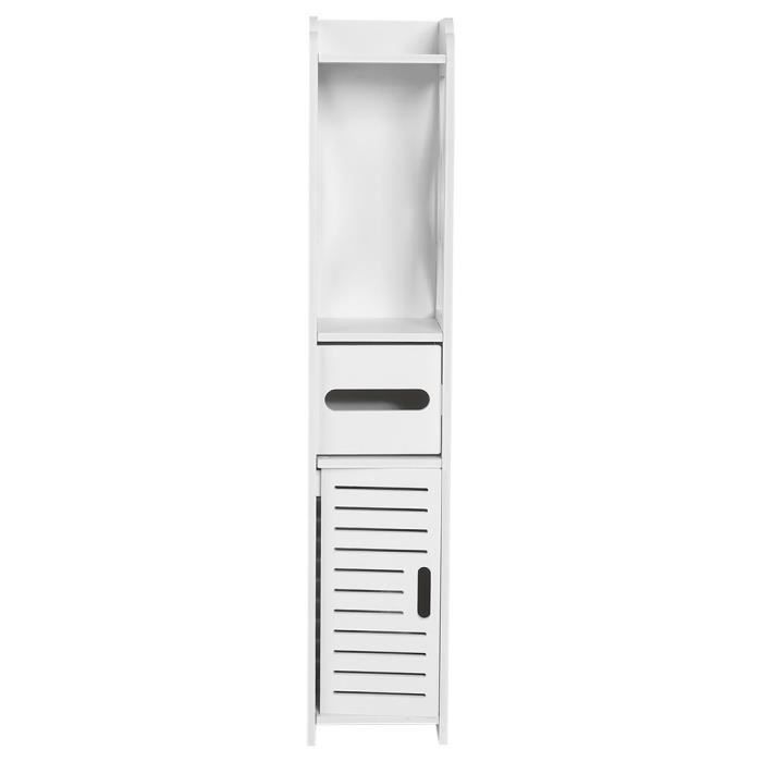 Yolispa® salle de bains meubles de toilette armoire blanc armoire en bois étagère étagère de rangement de tissu 80 * 15.5 * 15.5 CM