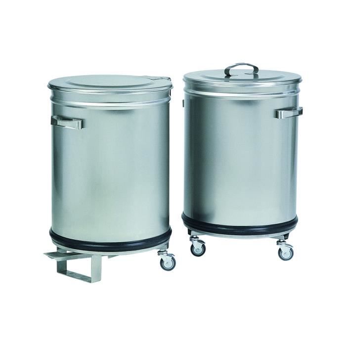 Poubelle cylindrique inox avec pédale