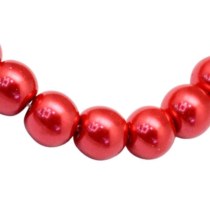 Lot de 105 perles Nacrées 8mm 8 mm - Rouge