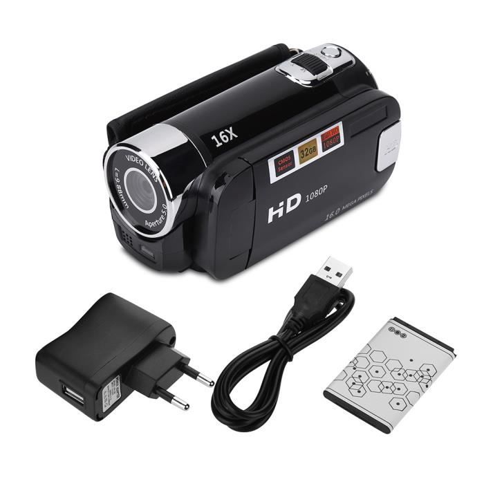 Full HD 270 ° Rotation 1080P 16X Caméscope numérique haute définition Caméra DV vidéo -PRO
