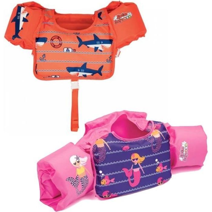 Bestway - Gilet/ Brassard de natation gonflable en tissu avec scratches ajustables