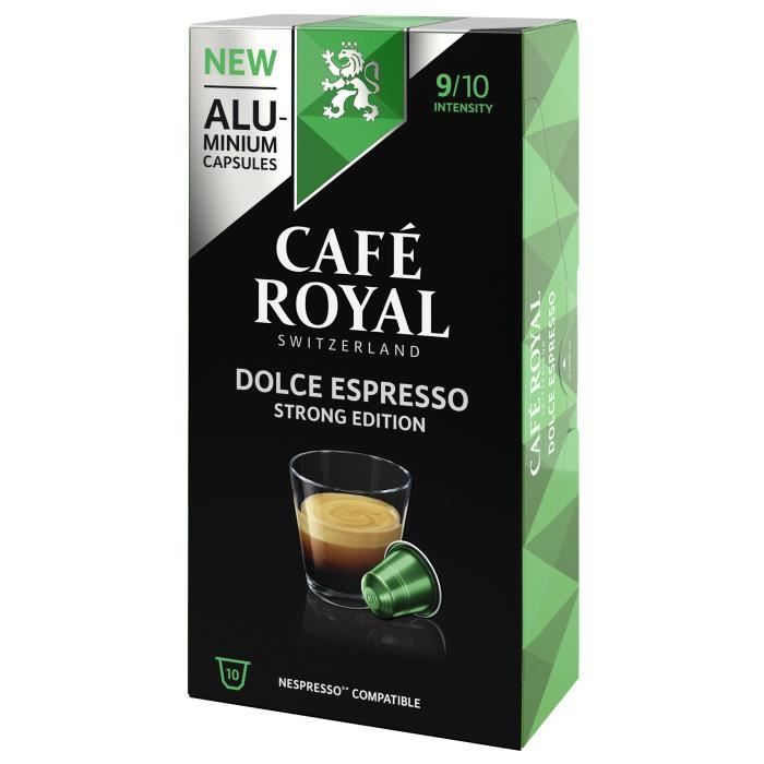 CAFE ROYAL Lot de 10 Cafés Compatible Nespresso Alu Dolce Espresso - 10 dosettes