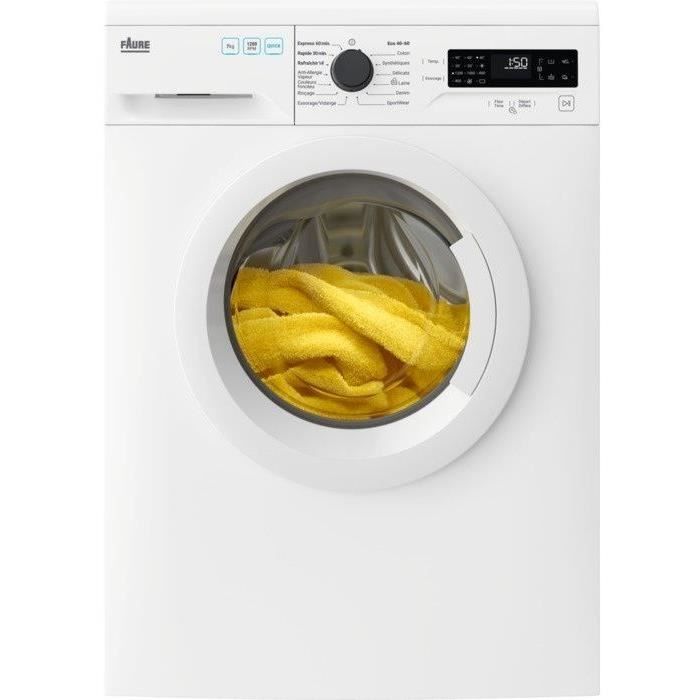 Lave-linge hublot FAURE FWF7284A52 - 7 kg - Moteur standard - 1200 trs/min - Blanc
