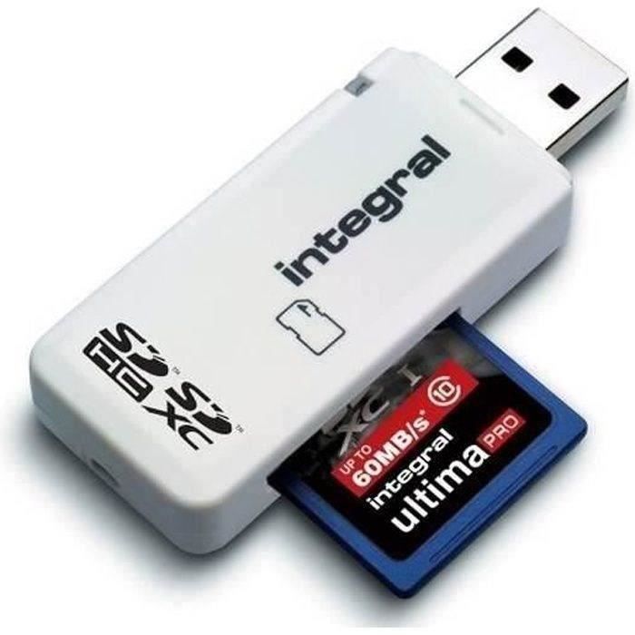 INTEGRAL Lecteur de carte MMC, SD, MMCmobile, MMCplus, SDHC, SDXC - SD Card Reader - USB 2.0