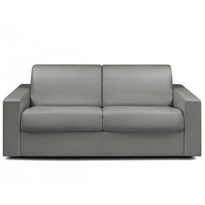 Canapé convertible NIGHT rapido 140 cm matelas 14 cm polyuréthane gris clair gris cuir recyclé Inside75