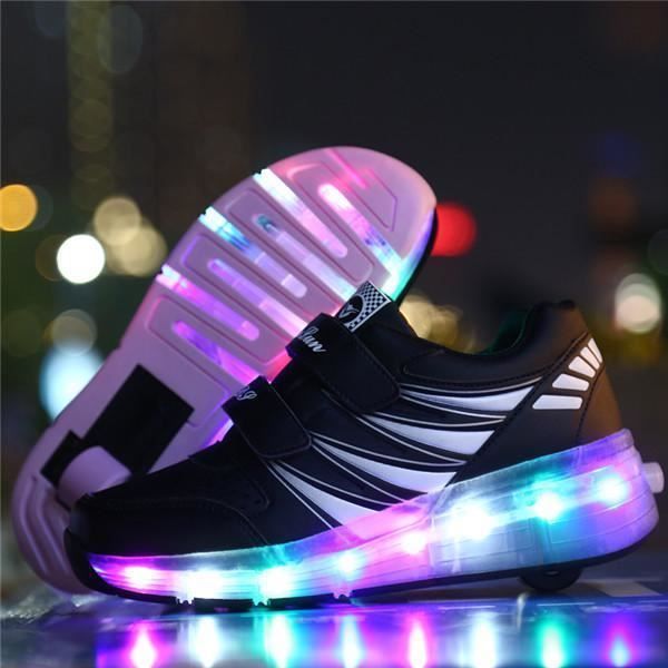 Chaussures d'hiver pour enfants,Baskets brillantes pour enfants, avec roues légères, chaussures de tennis éclairées, pour enfants,