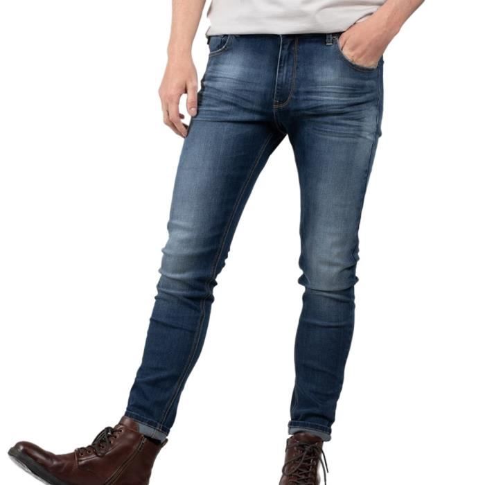 Jeans Regular Bleu Foncé Homme Deeluxe Stan