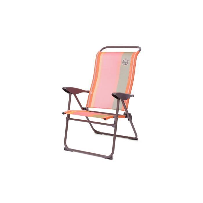 Fauteuil camping 5 positions O'CAMP - Structure Pliable - Orange