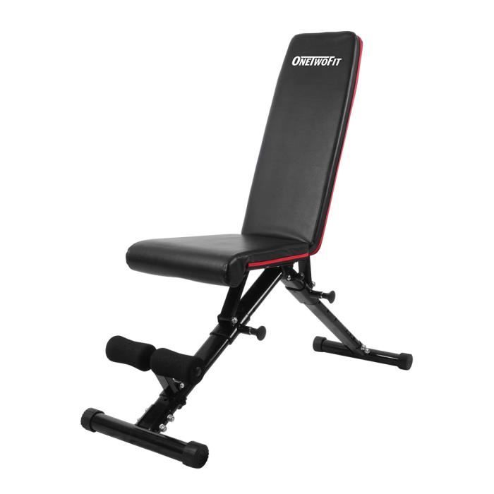 OneTwoFit Banc de Musculation Ajustable, Banc de Musculation Incliné Pliable Multifonction OT112