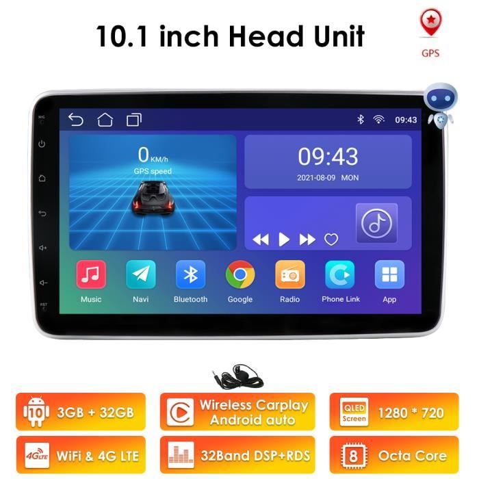 3G 32G Octa core 1 Din Android 10 Lecteur universel de navigation GPS multimédia de voiture
