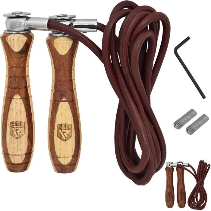 RDX Boxe Réglable Corde à Sauter Cuir Vitesse Perte Poids Câble Skipping Rope Entrainement Fitness